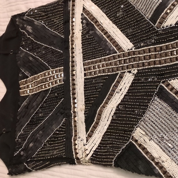 Rammi Brooke Daisy Beaded Embellished Cocktail Party Concert Festival Mini dress - Picture 8 of 15